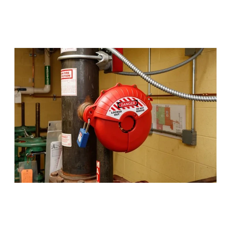 Brady Red 2-Lock ABS Gate Valve Lockout with 9.65 mm Shackle Diameter CGV-7