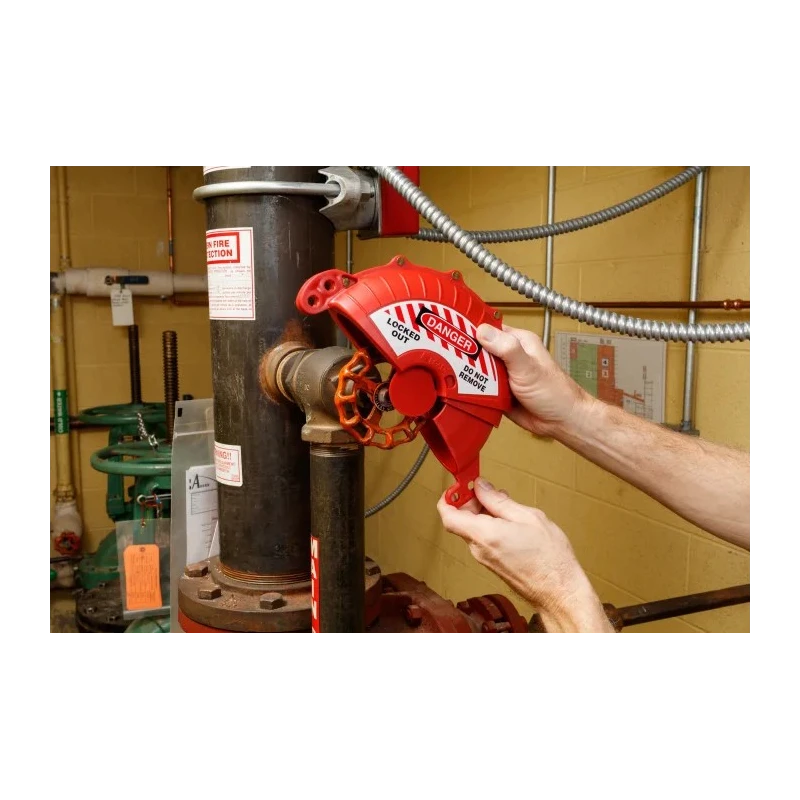 Brady Red 2-Lock ABS Gate Valve Lockout with 9.65 mm Shackle Diameter CGV-7
