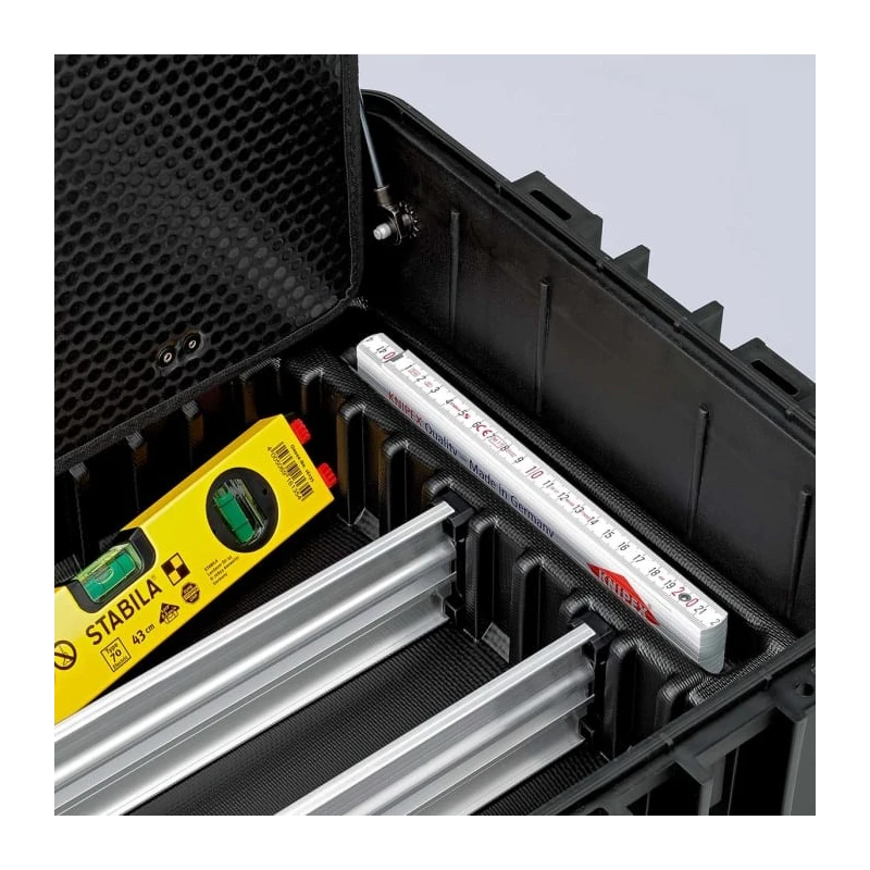 Knipex Robust45 Shockproof Dustproof Waterproof Plastic Tool Case 263x609x428 mm 45 Litres Load Capacity 35 kg 00 21 37 LE