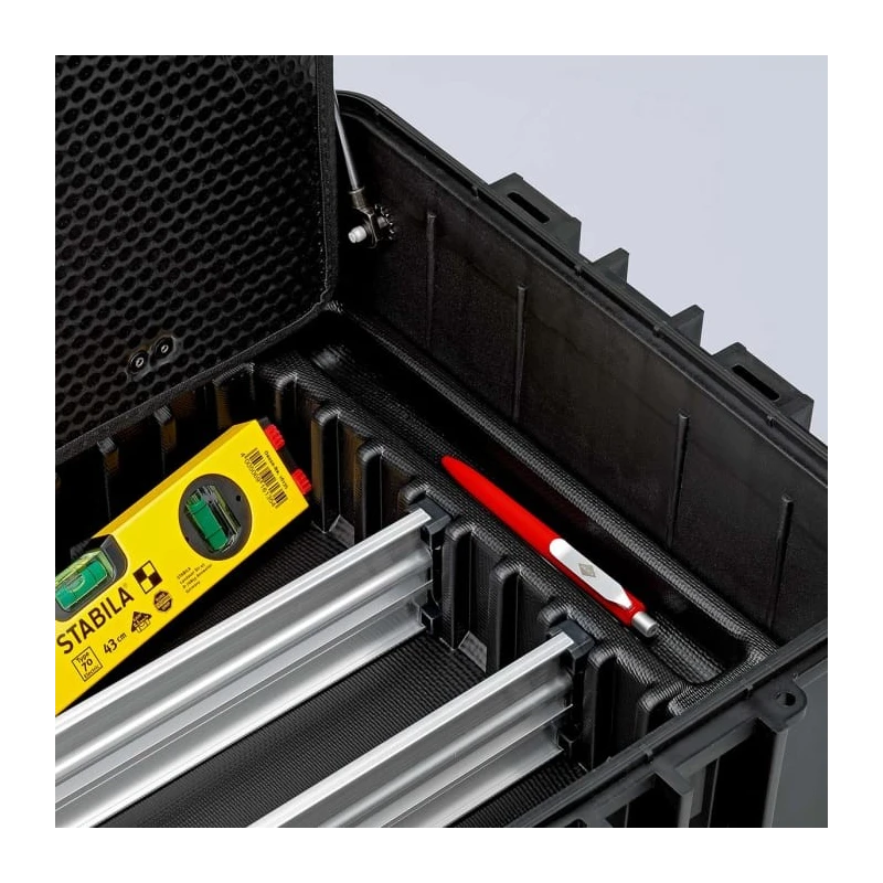 Knipex Robust45 Shockproof Dustproof Waterproof Plastic Tool Case 263x609x428 mm 45 Litres Load Capacity 35 kg 00 21 37 LE