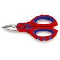 Knipex 160mm Stainless Steel Electricians Scissor Bi-Material Handle Blue, Red 95 05 10 SB