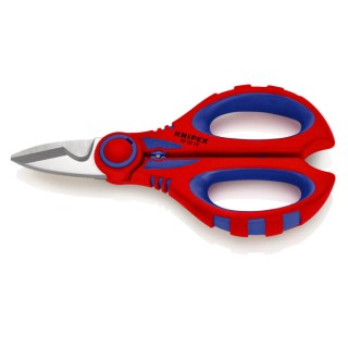 Knipex 160mm Stainless Steel Electricians Scissor Bi-Material Handle Blue, Red 95 05 10 SB