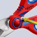 Knipex 160mm Stainless Steel Electricians Scissor Bi-Material Handle Blue, Red 95 05 10 SB