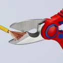 Knipex 160mm Stainless Steel Electricians Scissor Bi-Material Handle Blue, Red 95 05 10 SB
