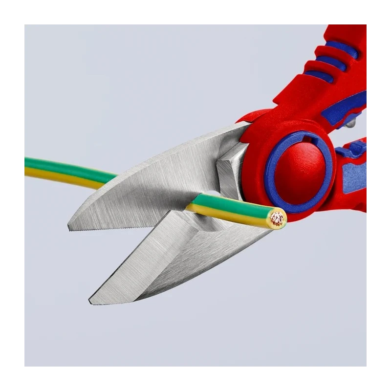 Knipex 160mm Stainless Steel Electricians Scissor Bi-Material Handle Blue, Red 95 05 10 SB