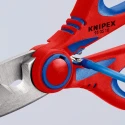 Knipex 160mm Stainless Steel Electricians Scissor Bi-Material Handle Blue, Red 95 05 10 SB