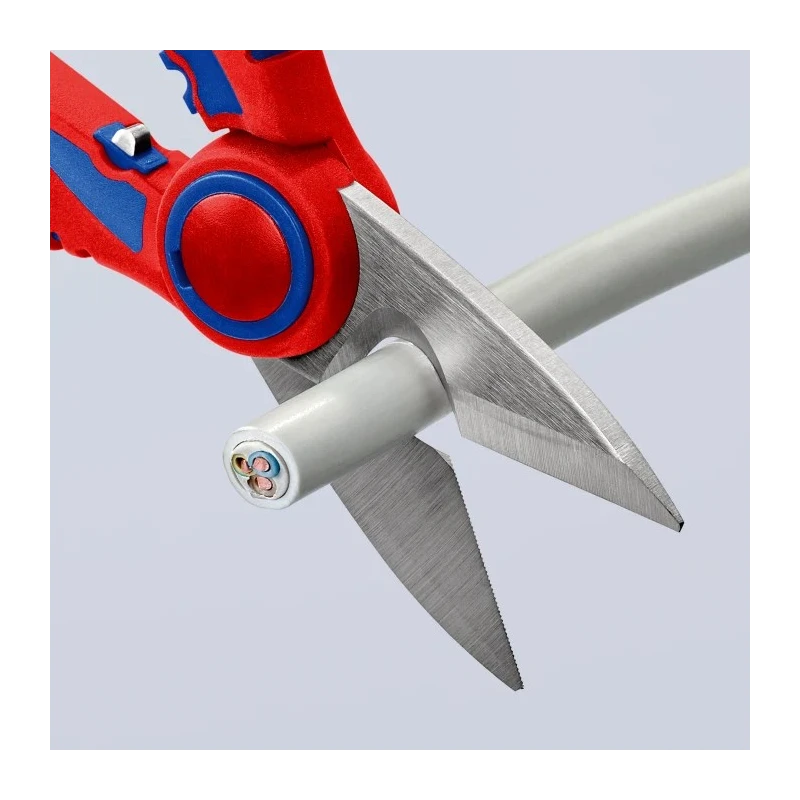 Knipex 160mm Stainless Steel Electricians Scissor Bi-Material Handle Blue, Red 95 05 10 SB