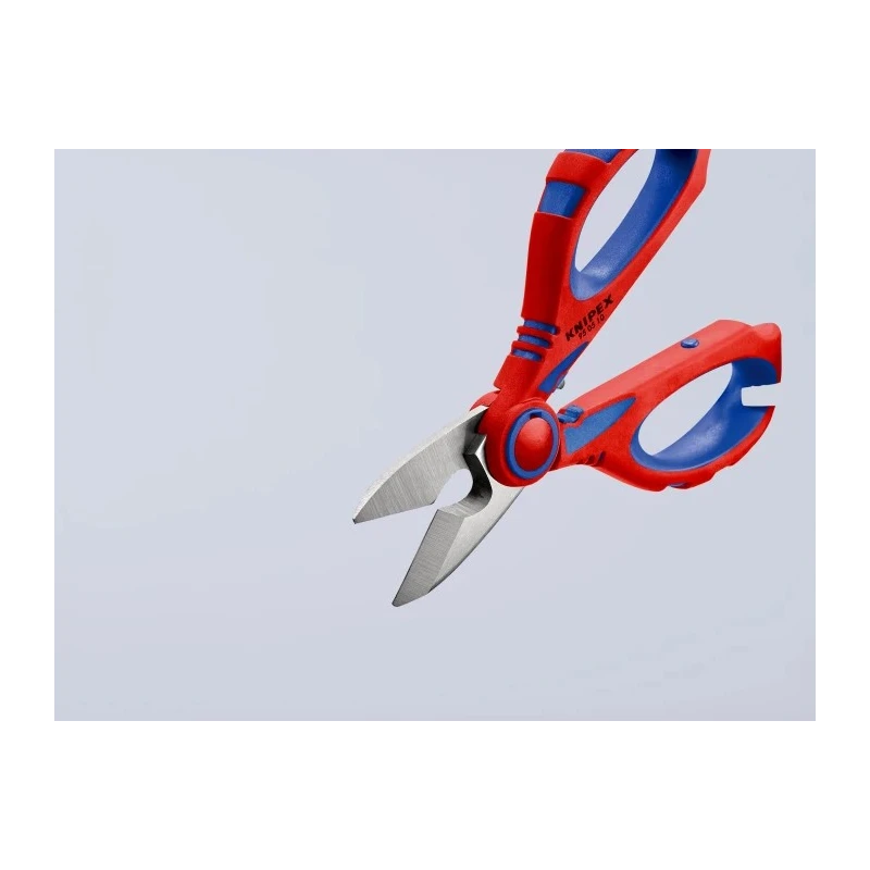 Knipex 160mm Stainless Steel Electricians Scissor Bi-Material Handle Blue, Red 95 05 10 SB