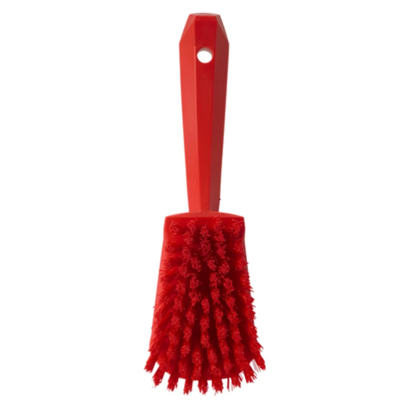 Vikan Hard Bristle Red Scrubbing Brush, 36 mm Bristle Length, Polyester Bristle Material 41924