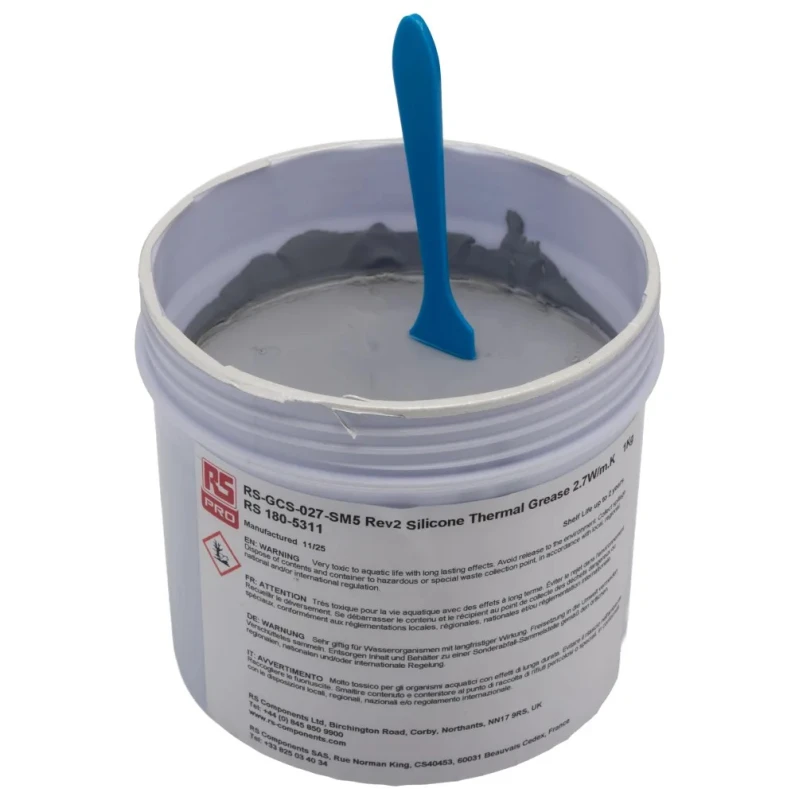 RS PRO Silicone Thermal Grease 1 kg Pail Thermal Conductivity 2.7 W/m·K -30°C to 230°C GCS027SM5