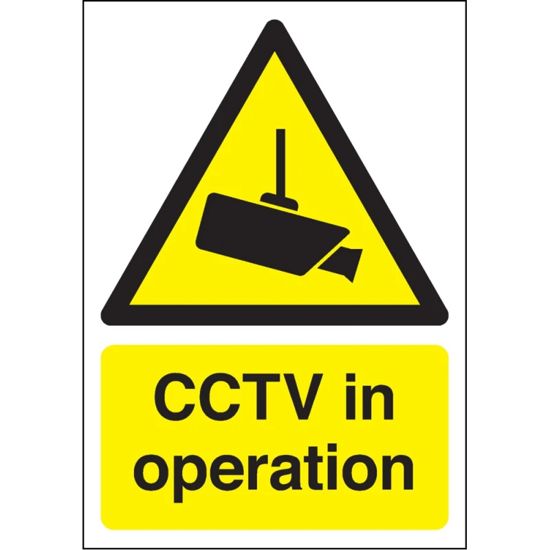 RS PRO Polypropylene CCTV Sign, English, 210 mm x 148 mm 181-2220