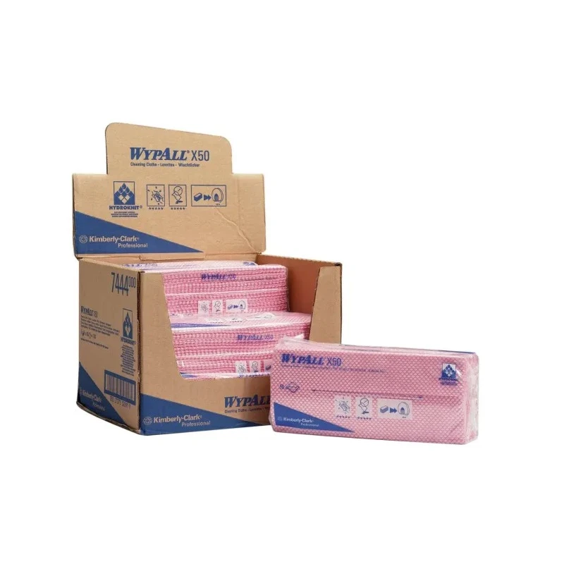WYPALL WypAll® X50 7444 Red Cloths for General Cleaning, Dry Use, 418 x 247 mm, Repeat Use, Box of 25 7444