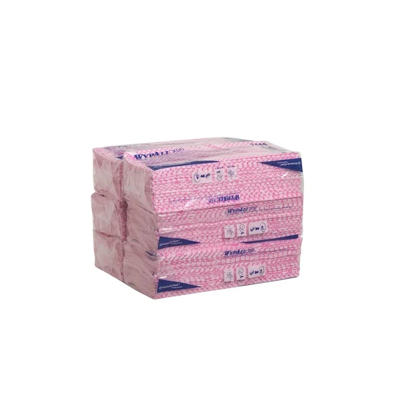WYPALL WypAll® X50 7444 Red Cloths for General Cleaning, Dry Use, 418 x 247 mm, Repeat Use, Box of 25 7444