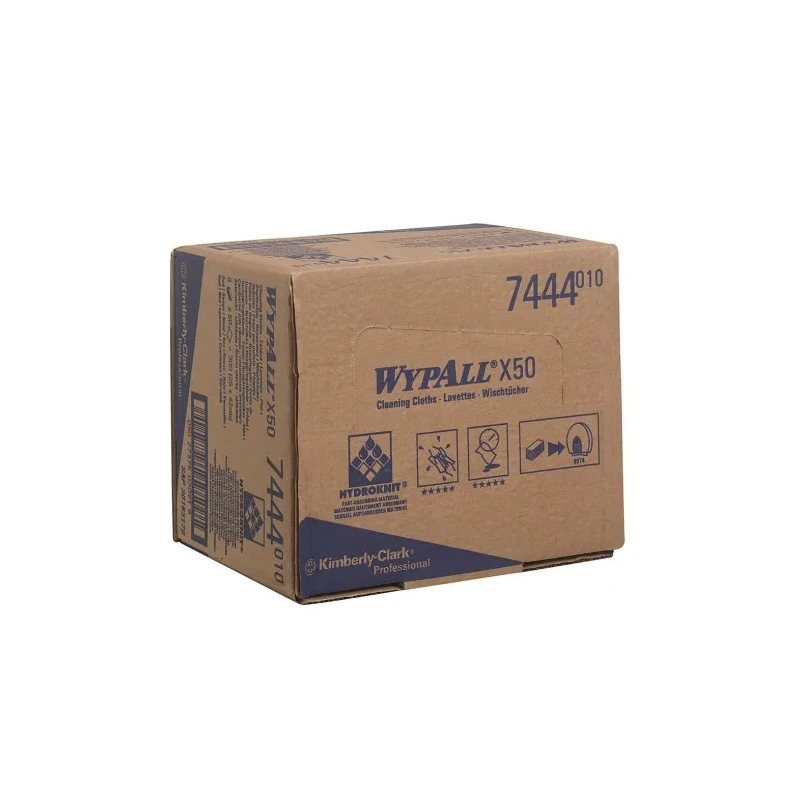 WYPALL WypAll® X50 7444 Red Cloths for General Cleaning, Dry Use, 418 x 247 mm, Repeat Use, Box of 25 7444