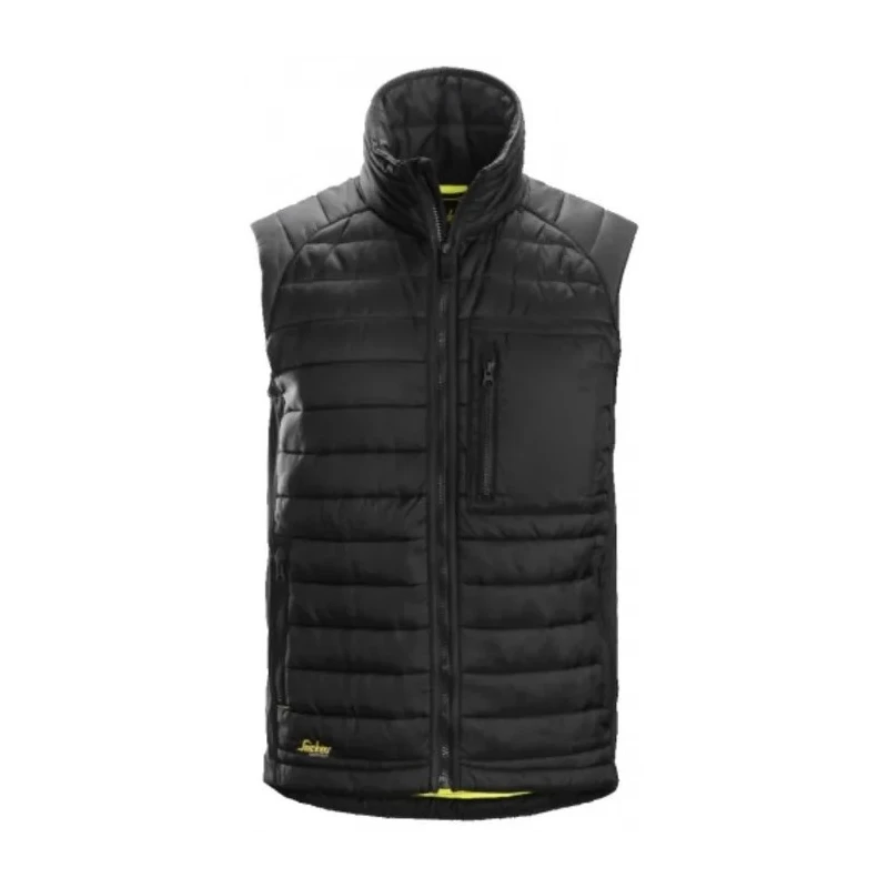 Snickers Black Water Resistant Work Waistcoat Bodywarmer, Size L, Polyester / Polyamide 45120404006