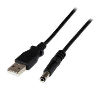 StarTech.com USB 2.0 Male USB 2.0 Type A to Male Barrel Power Cable Black PVC Jacket 1 m USB2TYPEN1M