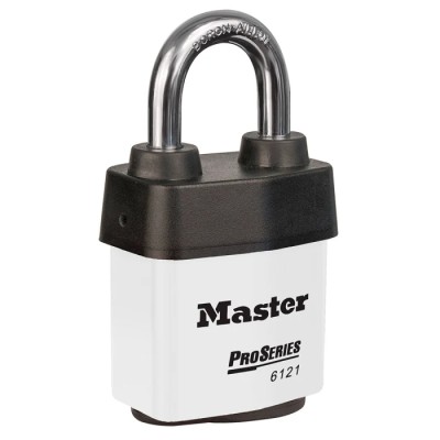 Master Lock Weather Tough® Keyed Stainless Steel Padlock 8 mm Shackle Diameter, 54mm Body 6121WHT