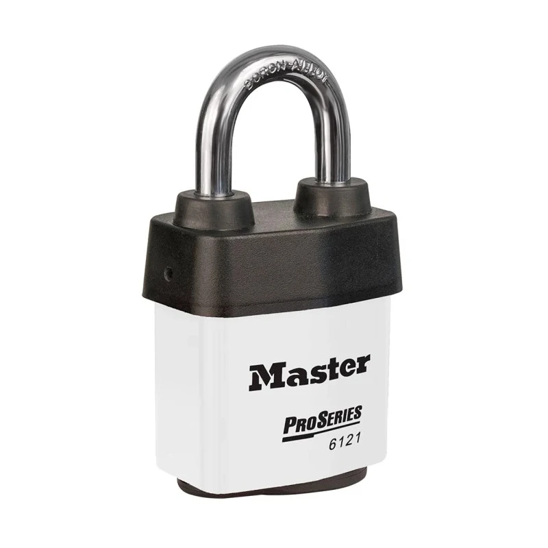 Master Lock Weather Tough® Keyed Stainless Steel Padlock 8 mm Shackle Diameter, 54mm Body 6121WHT
