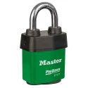 Master Lock Key Stainless Steel Weatherproof Padlock 8 mm Shackle, 54mm Body 6121GRN