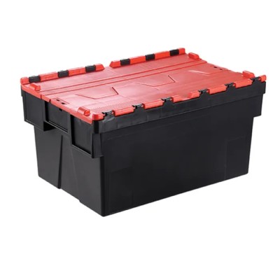 RS PRO 56L Red Polypropylene Attached Lid Container, 600 mm x 400 mm x 310 mm 178-3357
