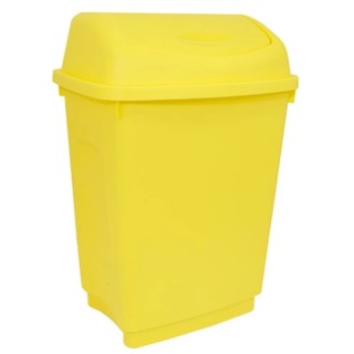 RS PRO 50L Yellow Flip Plastic Waste Bin 50L Capacity Plastic Lid Flip Type 600mm Height 410mm Width 330mm Depth 178-7702
