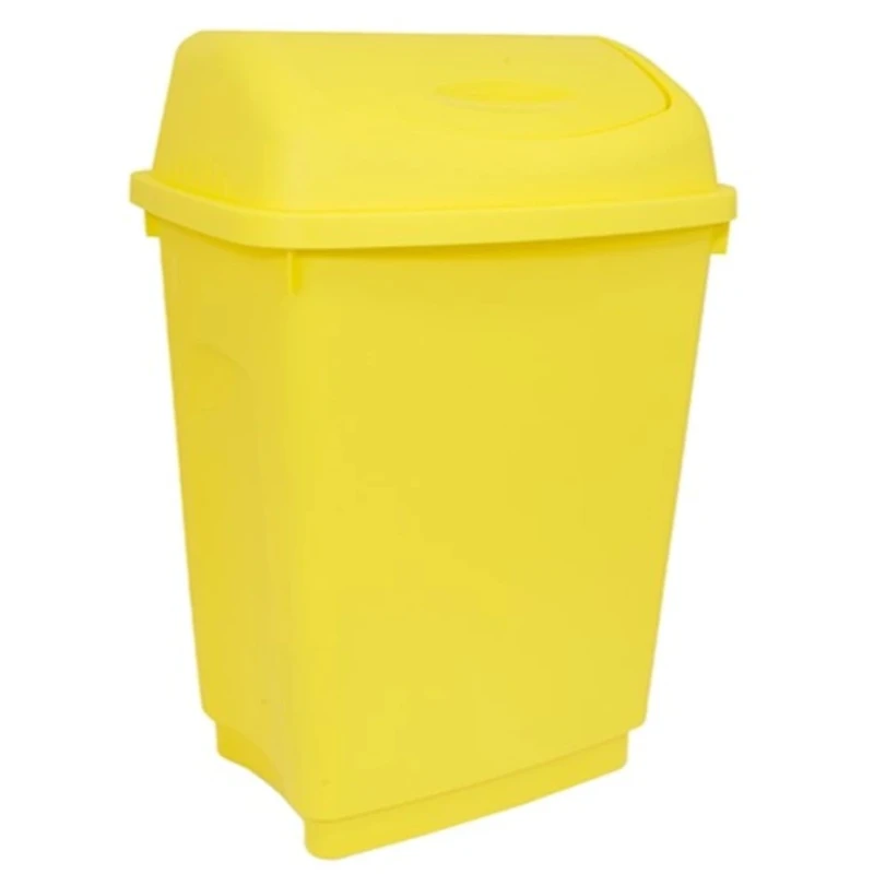 RS PRO 50L Yellow Flip Plastic Waste Bin 50L Capacity Plastic Lid Flip Type 600mm Height 410mm Width 330mm Depth 178-7702