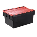 RS PRO 77L Red Polypropylene Attached Lid Container, 600 mm x 400 mm x 400 mm 178-3349