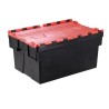 RS PRO 77L Red Polypropylene Attached Lid Container, 600 mm x 400 mm x 400 mm 178-3349