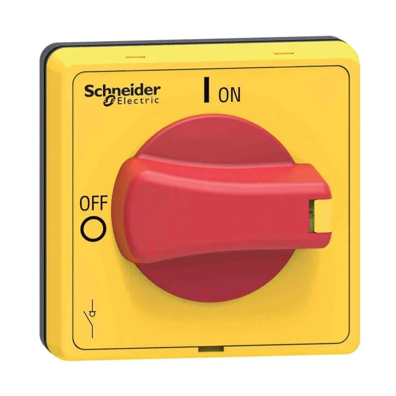 Schneider Electric Red and Yellow Rotary Handle 1.89 in Length, IP65 Protection, TeSys Series VLSH4S5R