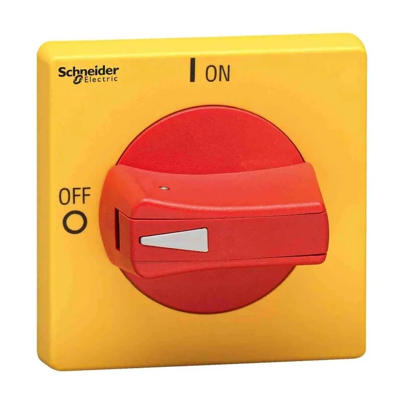 Schneider Electric Red, Yellow Rotary Handle 2.56 in TeSys Series VLSH2H5R