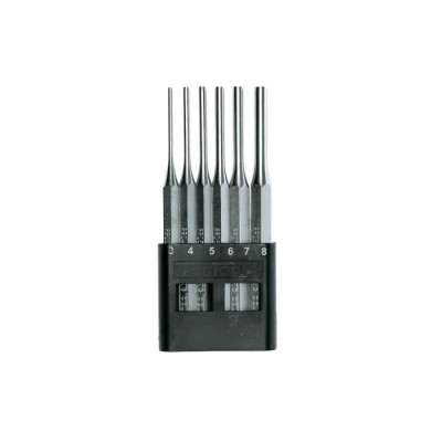 Teng Tools 6-Piece Punch Set Parallel Pin Punch 8mm Shank 150mm Overall PPS06