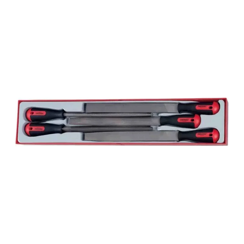 Teng Tools 5-Piece Hand File Set with Bi-Material Handle, 53 mm Length, 120 mm Width TTXF05