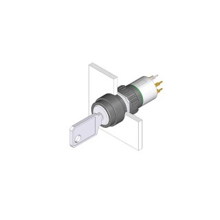 EAO IP65 Key Switch, SPDT, 100mA Contact Current, 2 Positions, Screw Terminal, Round Bezel IP65 