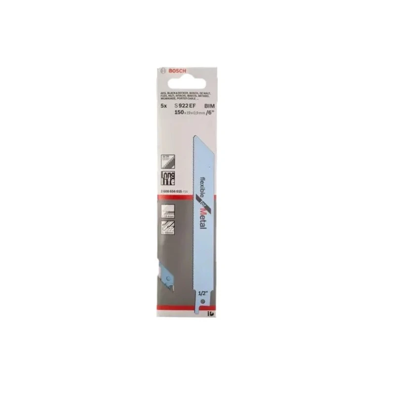 Bosch Reciprocating Saw Blade 5-Piece 150 mm Bi-Metal 18 Teeth Per Inch 2608656015