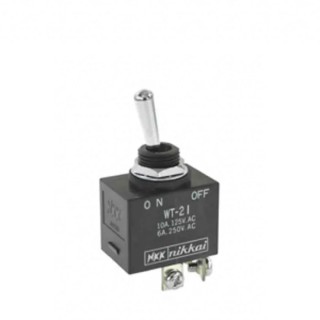 NKK Switches Toggle Switch Panel Mount On-Off DPST Screw Terminal 250V AC WT21T