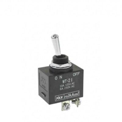 NKK Switches Toggle Switch Panel Mount On-Off DPST Screw Terminal 250V AC WT21T
