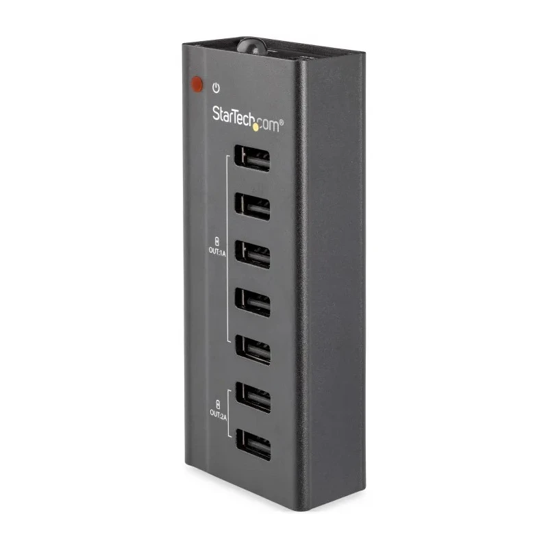 StarTech.com 7 Port USB 2.0 USB Hub AC Adapter Powered USB Charging Station 12V DC 1.5A Input 110 mm x 45 mm x ST7C51224EU