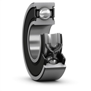 SKF Single Row Deep Groove Ball Bearing 10 mm ID, 26 mm OD, 8 mm Race Width, Sheet Metal Cage 6000-2RSL