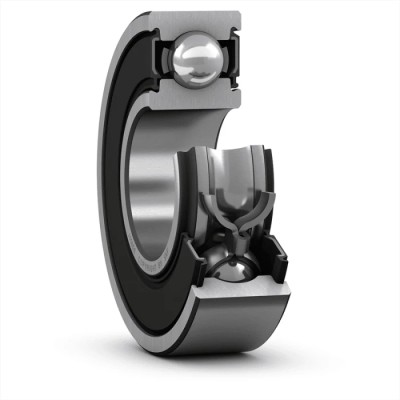 SKF Single Row Deep Groove Ball Bearing 10 mm ID, 26 mm OD, 8 mm Race Width, Sheet Metal Cage 6000-2RSL