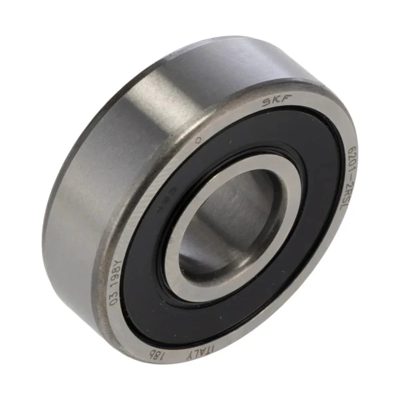 SKF Single Row Deep Groove Ball Bearing 12 mm ID, 32 mm OD, 10 mm Width, Sheet Metal Cage, Sealed 6201-2RSL