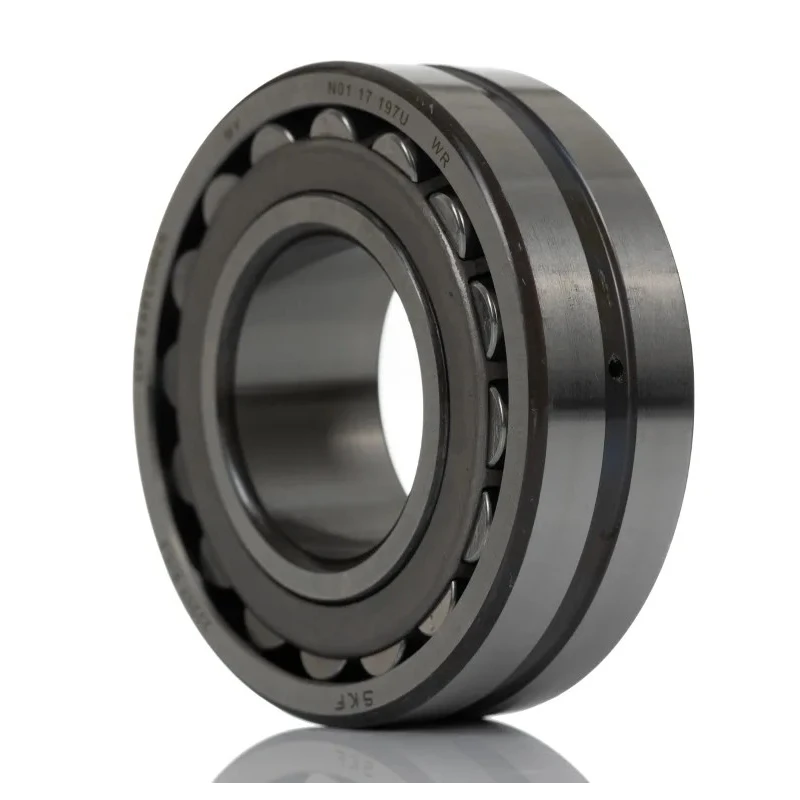 SKF Parallel Roller Bearing 25 mm ID, 52 mm OD, Race Width 18 mm, Steel Rollers, Sheet Metal Cage, Double Row 22205 E/C3