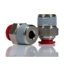 Norgren Pneufit C Series Pneumatic Fitting Nickel Plated Brass, 11 mm BSP, Threaded-to-Tube, 10 bar Operating C01250838