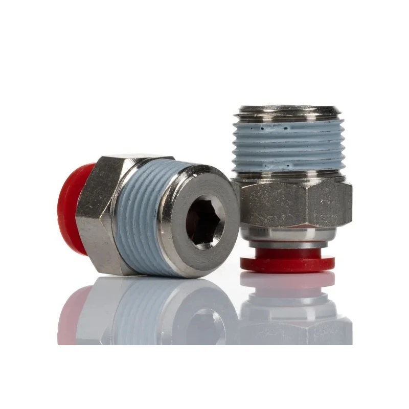 Norgren Pneufit C Series Pneumatic Fitting Nickel Plated Brass, 11 mm BSP, Threaded-to-Tube, 10 bar Operating C01250838