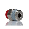 Norgren Pneufit C Series Pneumatic Fitting Nickel Plated Brass, 11 mm BSP, Threaded-to-Tube, 10 bar Operating C01250838