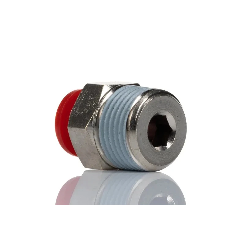 Norgren Pneufit C Series Pneumatic Fitting Nickel Plated Brass, 11 mm BSP, Threaded-to-Tube, 10 bar Operating C01250838