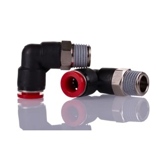 Norgren Pneufit C Series Pneumatic Fitting Female Threaded-to-Tube Connection 1/4 in R Push-in 8mm Plastic 60°C C01470828