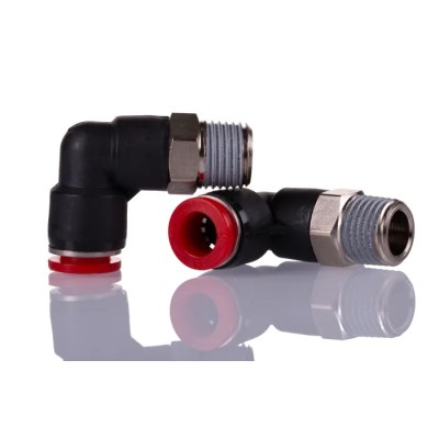 Norgren Pneufit C Series Pneumatic Fitting Female Threaded-to-Tube Connection 1/4 in R Push-in 8mm Plastic 60°C C01470828