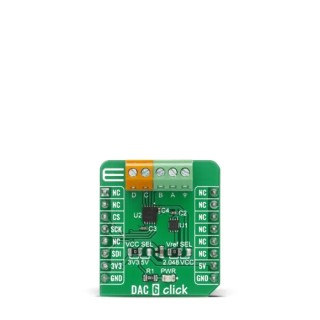 MikroElektronika DAC 6 Click Analogue Development Kit Add On Board for DAC104S085, MCP1501 with 3 Wire SPI MIKROE-4206