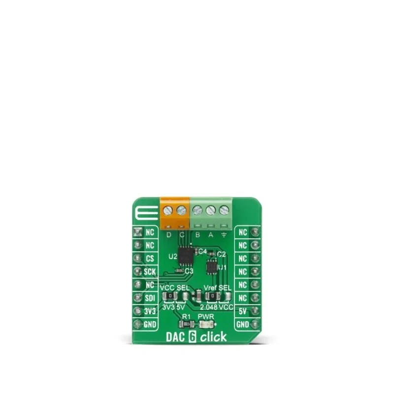 MikroElektronika DAC 6 Click Analogue Development Kit Add On Board for DAC104S085, MCP1501 with 3 Wire SPI MIKROE-4206