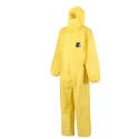 Skytec Yellow Disposable Coverall, Size S, Chest Size 36.22 in, Hooded, Polyethylene Polypropylene Material CDX1B/HX1500/YE1